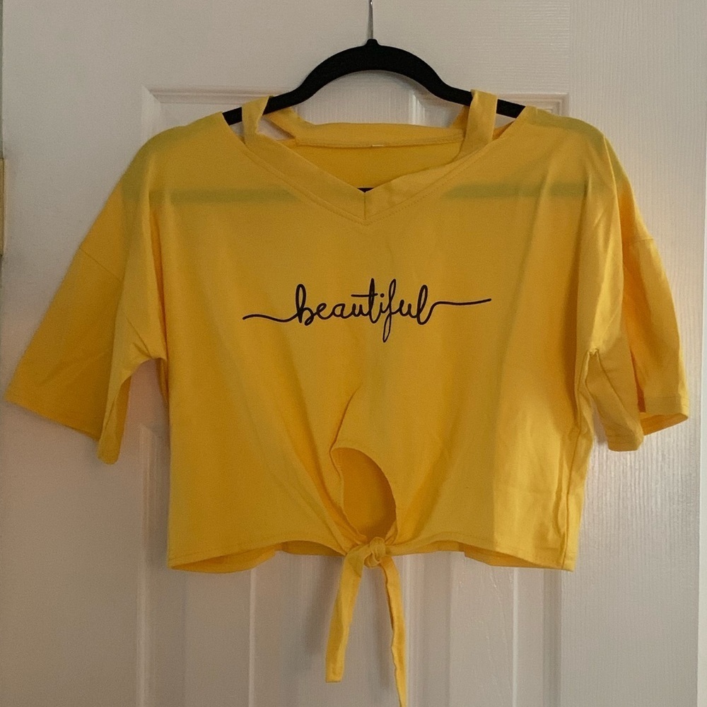 “Beautiful” Cropped tee - Picture 2 of 2